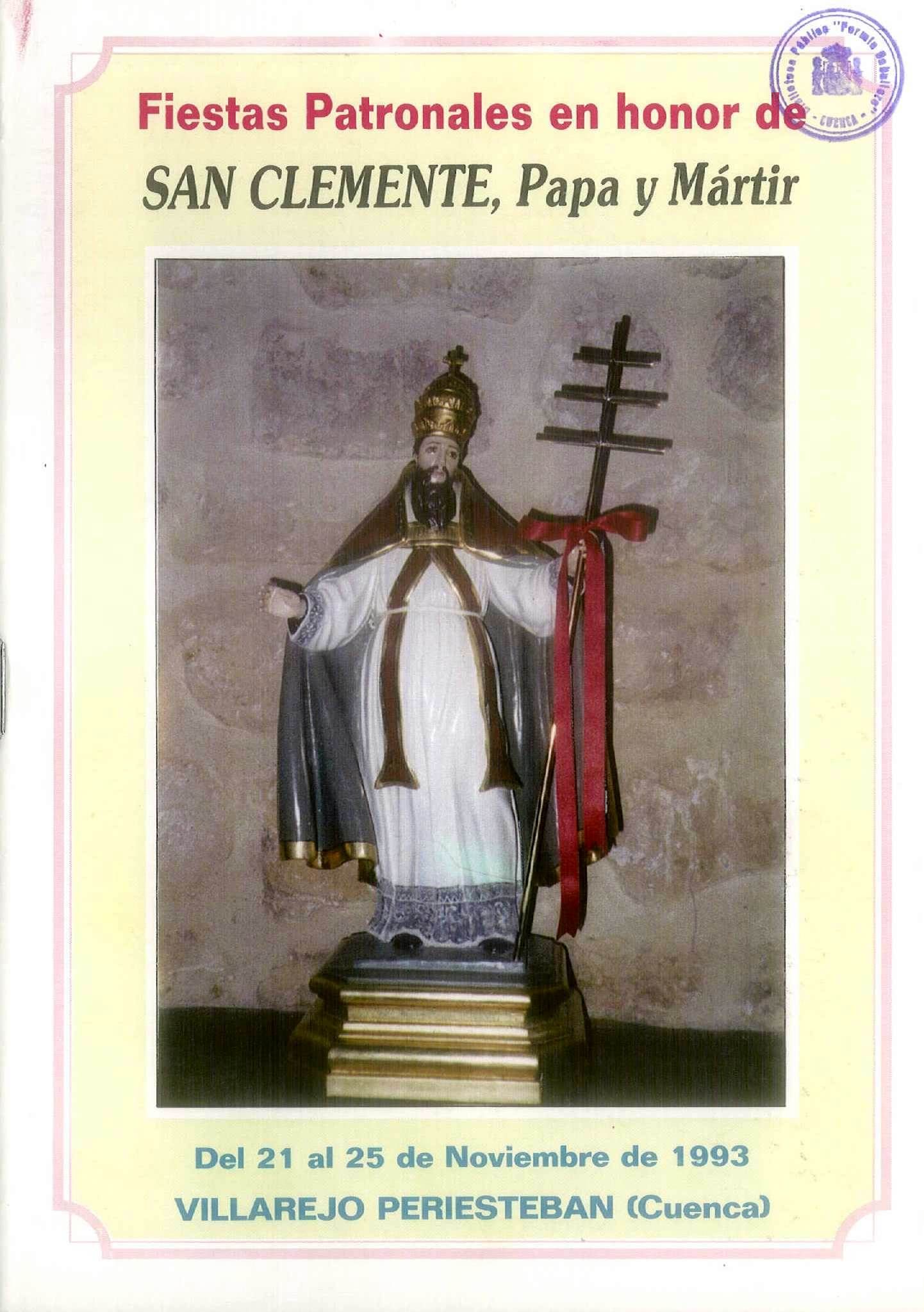 Fiestas patronales en honor a San Clemente 1993 Villarejo-Periesteban